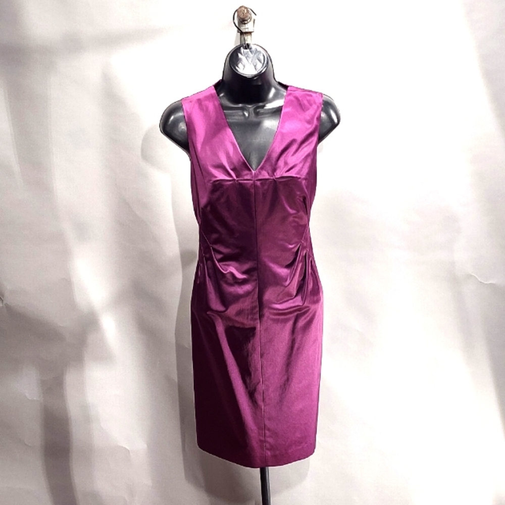 ROBERT RODRIGUEZ Elegant Purple Sleeveless Dress with Amazing Pleating Detail